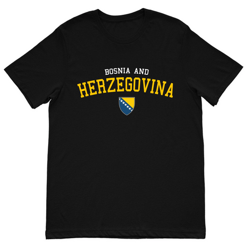 Bosnia and Herzegovina Crest T Shirt Black Bosnia Pride Shirt
