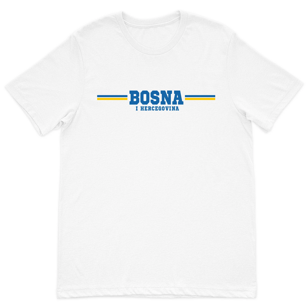 White Bosna Supporter T Shirt Bosnia Pride Shirt