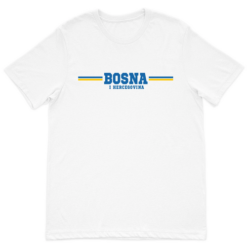 White Bosna Supporter T Shirt Bosnia Pride Shirt