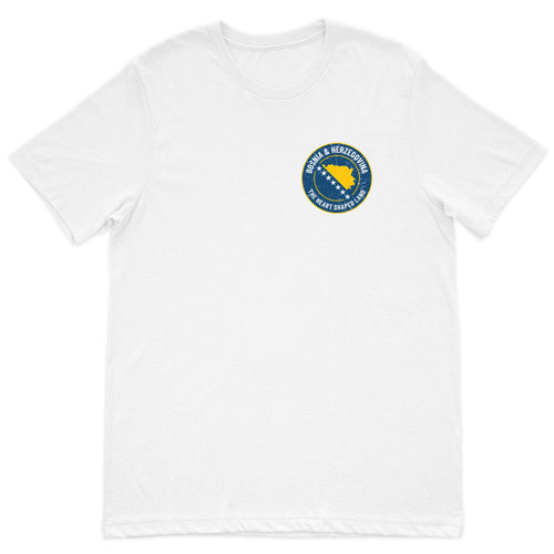 White Bosnia & Herzegovina The Heart Shaped Land t-shirt front view