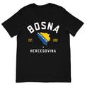 Black t-shirt with Bosna & Hercegovina design featuring a map and stars