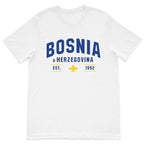 White Bosnia and Herzegovina T-shirt featuring Bosnian lily design