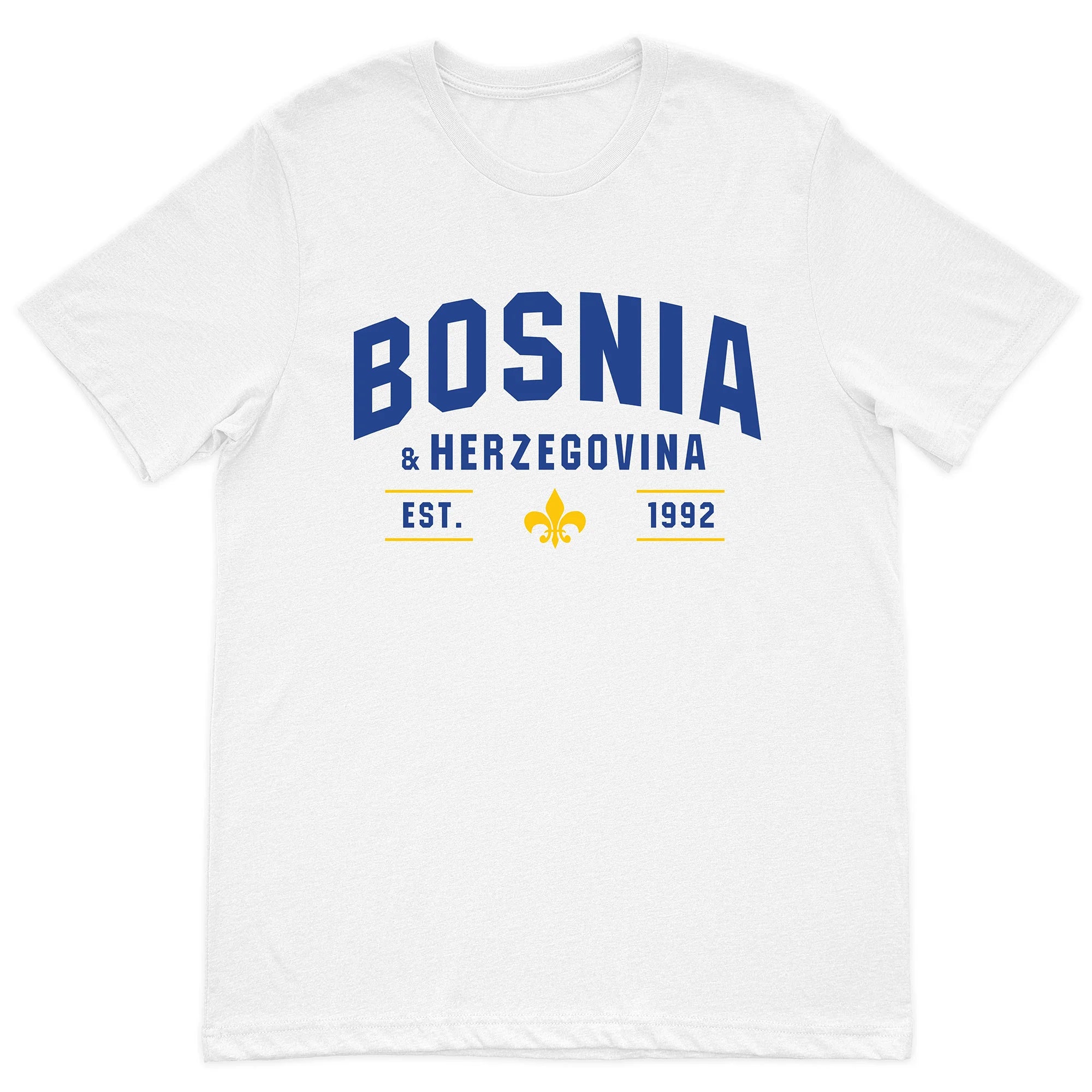 White Bosnia and Herzegovina T-shirt featuring Bosnian lily design