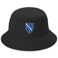 Black Bosnia and Herzegovina bucket hat featuring Bosnian Ljiljan emblem design