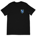 Black Bosnian Ljiljani T-shirt featuring historic Bosnia and Herzegovina coat of arms