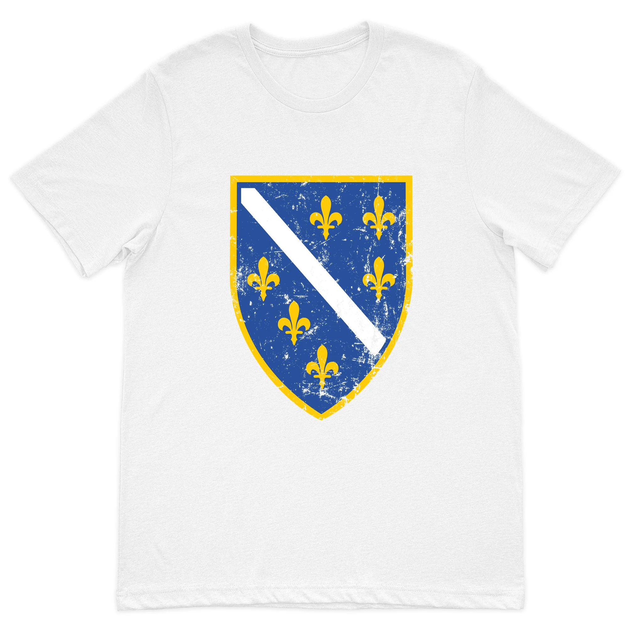 White Bold Ljiljani T Shirt Bosnia Heritage Shirt