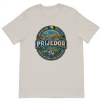 Prijedor Bosnia heritage T-shirt in cream with colorful Bosnian hometown design