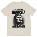 The Original Gangsta vintage Balkan-inspired graphic t-shirt featuring a bold retro portrait on a premium sand cotton t-shirt.