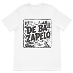 Đe Ba Zapelo Bosnian comedy inspired graphic t-shirt featuring a nostalgic Balkan design on a premium white t-shirt.