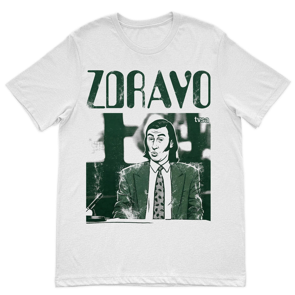 Zdravo T-Shirt inspired by Top Lista Nadrealista featuring vintage Balkan comedy design